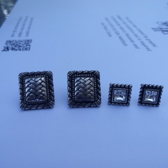 Brighton earrings lot of 2 silver tone - Picture 1 of 3